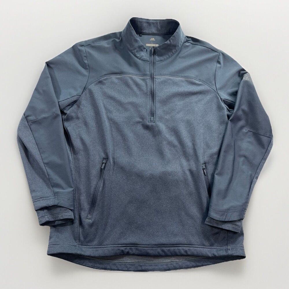 Adidas Mens Quater Zip Golf  Pullover Blue Gray Color Size Large‎ Activewear